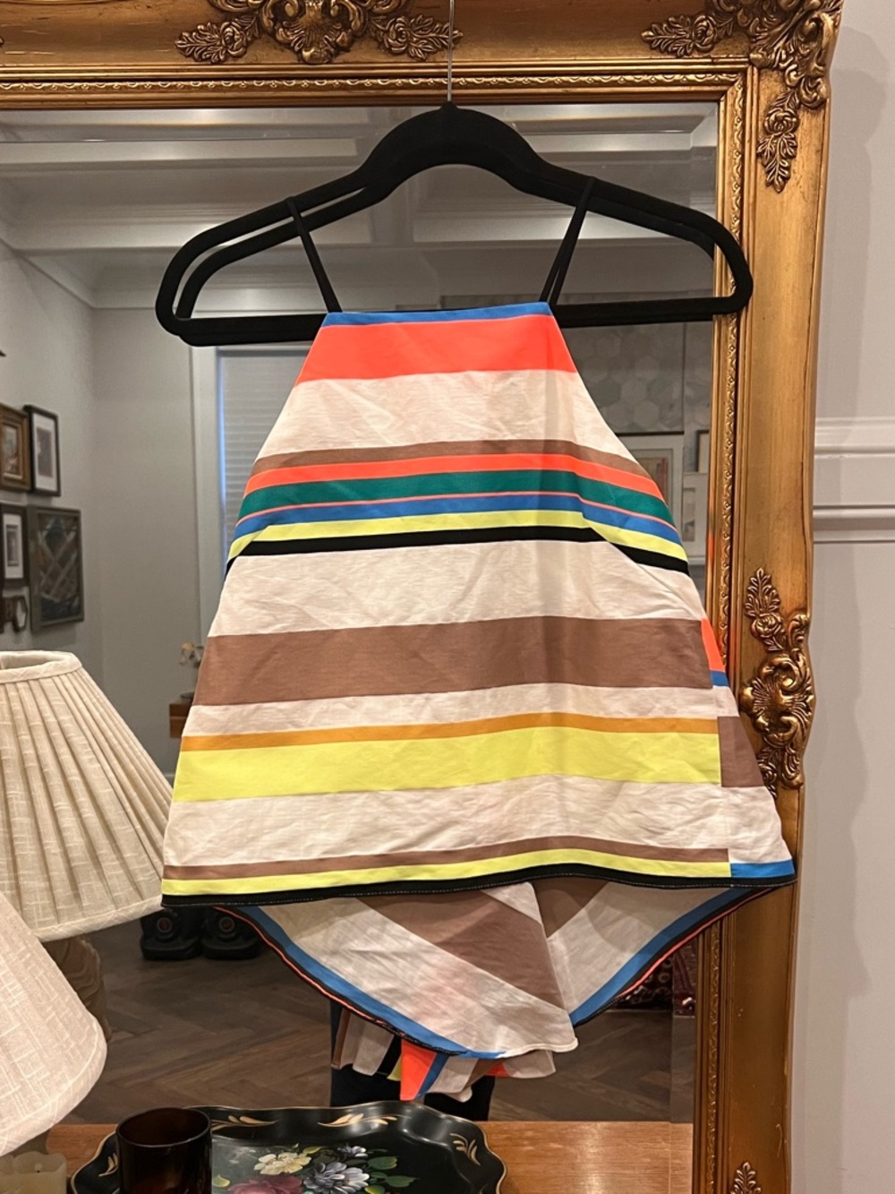 Milly Striped Multicolor Halter Tank Top